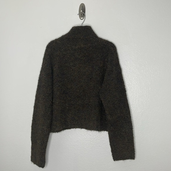 Revolve Stitches & Stripes Green Brown Cowl Neck Sweater Chunky Knit Large New - Picture 5 of 5